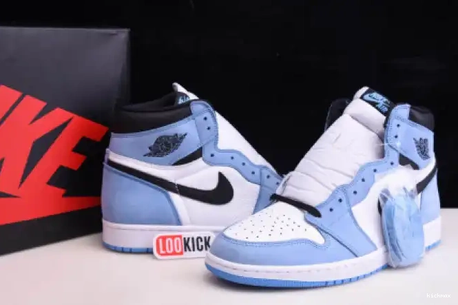Rep MAX AIR WHITE BLACK HIGH RETRO BLUE 555088-134 JORDAN 1 UNIVERSITY 0521